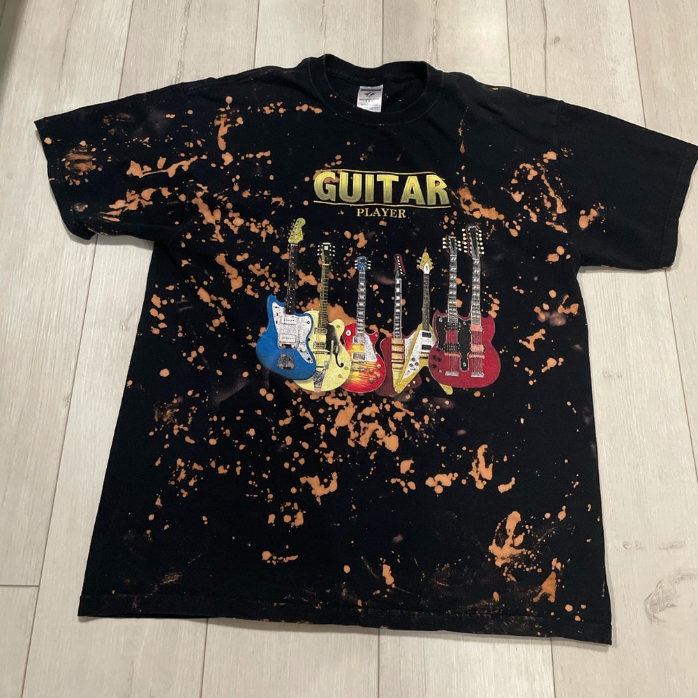 Vintage Bleached Guitar Player T-Shirt